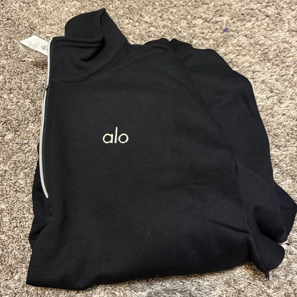 Alo Yoga Accolade 1/4 Zip Pullover Black Size S Oversized BNWT - Picture 6 of 6